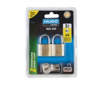 HUGO SB 30mm Λουκέτο ορειχάλκινο σε συσκευασία blister 2, 3 ή 4 λουκέτα με το ίδιο κλειδί